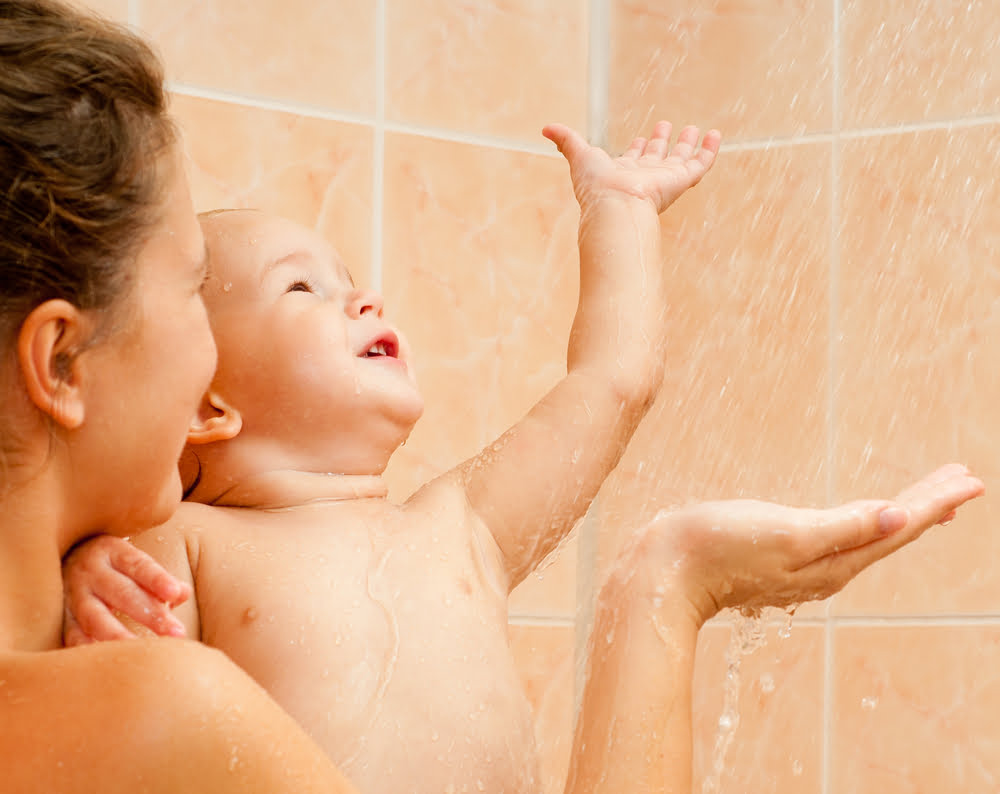samen douchen met kind