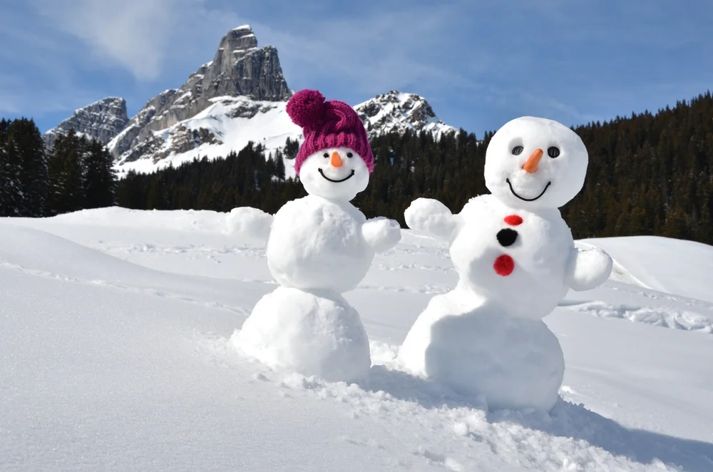 Creatieve sneeuwpoppen