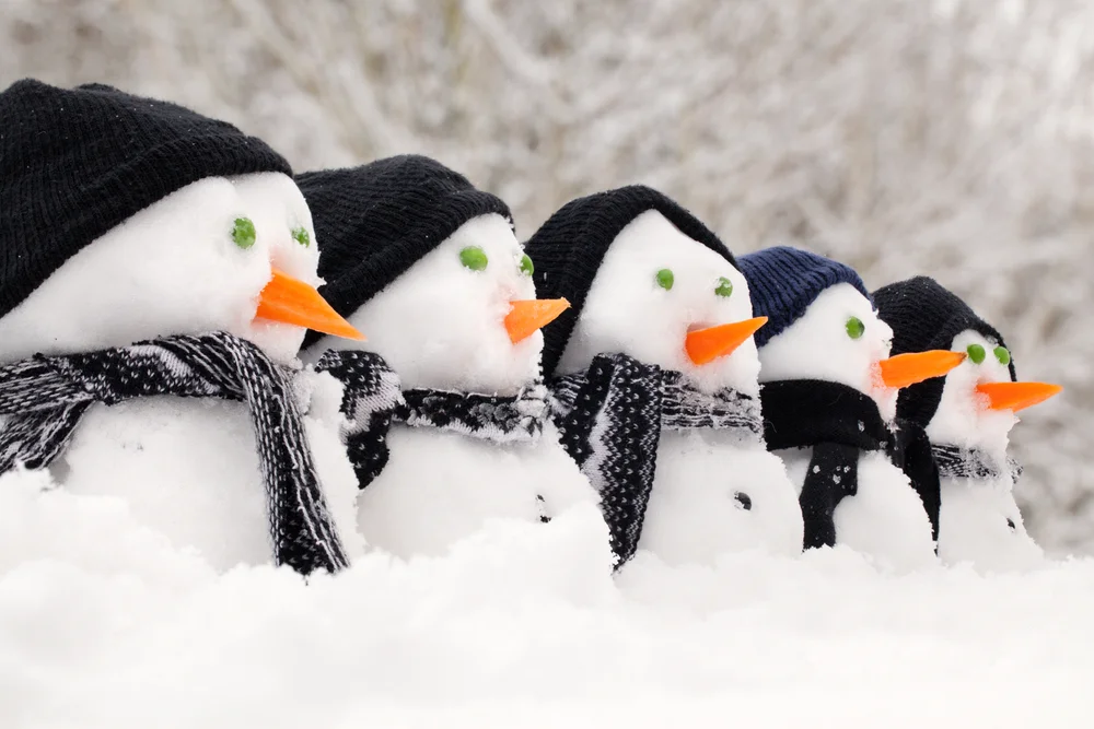 Creatieve sneeuwpoppen