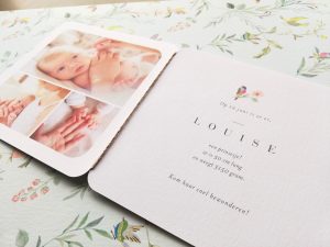 Cotton bird geboortekaartjes