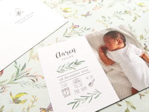 Cotton bird geboortekaartjes