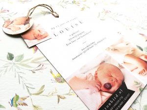 Cotton bird geboortekaartjes