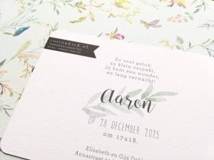 Cotton bird geboortekaartjes